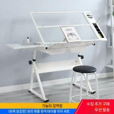 드로잉보드 테이블 학습 자석 미술 아트 화방, 유리 화이트 테이블+의자, 1개