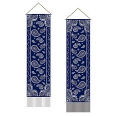 2개 침실 및 거실 장식용 직사각형 꽃무늬 폴리에스터 벽걸이 태피스트리 1160x330mm, 혼합색