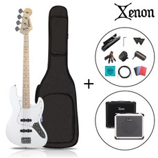 제논 JB-420 입문용 베이스기타 앰프 포함 패키지, 화이트(M), 1개