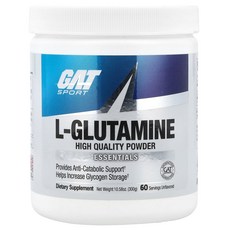 GATSPORTS L-글루타민 하이 퀄리티 파우더 에센셜 무설탕, 1개, 300g