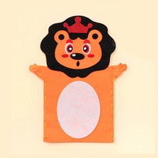 민화샵 펠트 동물 손인형 사자 만들기 DIY 역할극 역할놀이, 민화 펠트 손인형_사자