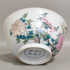 牡丹玉蘭花鳥過牆碗, 如圖所示