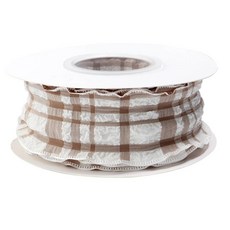 야드 폴리 에스터 유선 가장자리 리본 버블 그리드 공예 공급 의류 꽃다발 장식 선물 포장, 1개, 4. Coffee