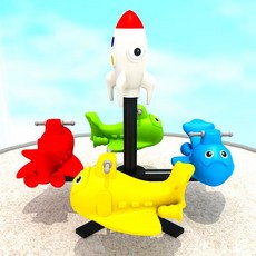 회전목마 놀이기구 키즈카페 키즈펜션 유치원 플라스틱 놀이터, 10 노란색