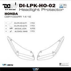 Dimotiv HONDA CBR1000RR (14-16) 摩托車頭燈保護片，有效保護頭燈，提升行車安全, 螢光黃, 1個