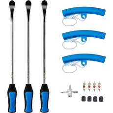 중장비용 타이어 수리 도구 세트 3개 14.5인치 강철 레인 림 보호대 4포인트 밸브 도구4개 코어캡 포함 오토바이자전거ATV 교체 레버TT14515, 14.5”, 1개