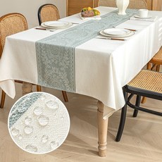 방수 방오 프리미엄 리넨 식탁보 4인 6인 8인용 식탁보, 140*220cm, 화환A, 1개