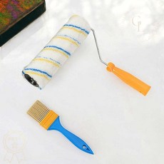 페인팅 도구 3종세트 블루 컬러마켓 셀프 벽지 페인트 붓 롤러 툴 3개입, 1