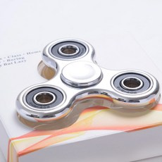 翠樂絲 指尖陀螺 玩具 兒童節 紓壓 360度旋轉 Hand Spinner 翠樂絲 思考輔助 小禮物 金屬陀螺, 1個, 銀色