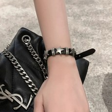鴻利首飾廠 朋克小衆Y2K嘻哈手鏈手環 闇黑搖滾風配飾 街舞皮質手圈