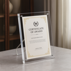 유니팡 사각 마그네틱 가로세로형 전시 테이블 인테리어 아크릴 스탠드 액자, 1개, 투명