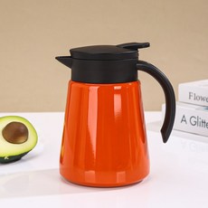 VANLUEE 燜茶壺 家用辦公 真空保溫, 1個, 桔紅色680ml1L:如圖所示, 1L