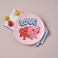 모던하우스 러브투게더 멜라민 원형접시 D20 러브 PL0125028, 단품, 1개