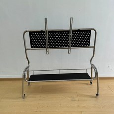 85인치 이동식tv거치대 스텐 무빙스탠드 블랙 90x35x120 일반형 티비다이, 1개, E. 구멍판 검정색 120x36x90