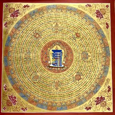 精美藏傳佛教唐卡 宗教藝術 曼陀羅圖案 (宗教藝術品、曼陀羅設計、心靈平靜), 縱橫藝術, 葉林