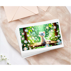 일러스트엽서 모닝글로리와우유빛아기고양이, 10개, 몽글몽글한모닝