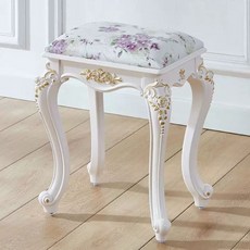 엔틱의자 스툴 르네상스 무채색사각스툴43cm 의자 화장대 피아노 스툴, O. 금색 보라색 가죽