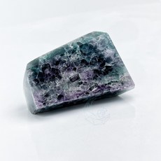 螢石 隨形方塊體 綠螢石 紫螢石 帶彩虹光, 1個