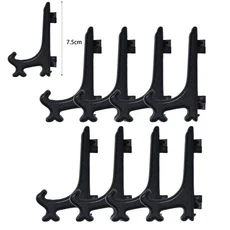 2/3/4 인치 플라스틱 접시 디스플레이 스탠드 접이식 주방 식기 홈 테이블 장식을위한 그림 프레임 홀더, 04 Black(7.5CM), 01 5PCS