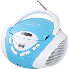 HANNLOMAX HX-320CD CD/MP3 붐박스 AM/FM 라디오 MP3 재생용 USB 포트 Aux-in LCD 디스플레이 AC/DC 듀얼 전원. (보라색/흰색), 1개