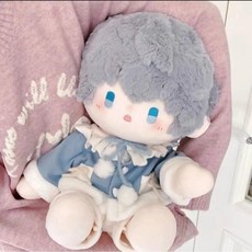 40cm 앉아 있는 면인형 옷 35cm 스팟 하늘색 귀여운 인형옷세트, 40cm 인형 옷, 파란색 쉬폰 투팩 (모자X)