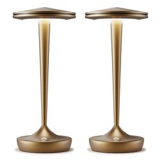 YHT 충전식 무선 테이블 램프 6000mAh 배터리 휴대용 LED 터치 데스크 3가지 색상 무단 조광 및 메모리 기능 야외 식사 침실 파티오 카페 레스토랑 선물, 브론즈 2개, 브론즈 2개