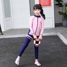 兒童長袖泳衣 速乾材質 防曬系數 水精靈 1901