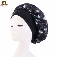 나비꽃 로즈 플라워 새틴 실크 수면 헤어 밴드 터번 헤어캡 나이트캡 S874, 1개, 로즈블랙