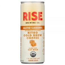 RISE BREWINg CO 유기농 솔티드 캐러멜 니트로 콜드 브루 커 250ml7액량 온스 Brewing, RISE BREWINg CO 유기농 솔티드 캐러멜 니트, 207ml