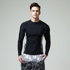 남자 배색집업 래쉬가드 BEM-S931K, 3XL