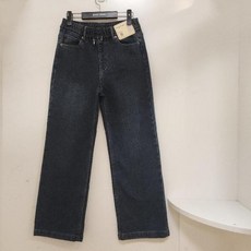 뱅뱅 겨울 여성 허리밴딩 스트링 기모 세미와이드 스판 크롭 청바지 S41929722 2501542