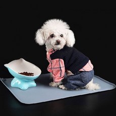 논슬립 고양이 받침 깔개 전용 패드 애견 식사 반려동물 실리콘 밥그릇 방수 식탁, 1개