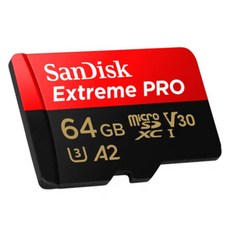 샌디스크 익스트림 프로 4K A1 V30 마이크로 SD 카드, 1개, 64GB