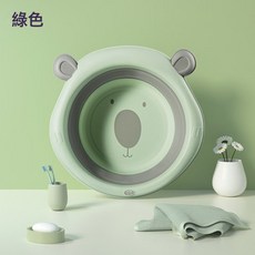 嬰兒摺疊寶寶臉盆 兒童加厚家用摺疊掛懸廚房洗菜盆摺疊洗臉盆, 【兒童摺疊臉盤】綠色:如圖所示