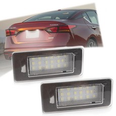 LED 번호판 조명 어셈블리 2019-2025 닛산 알티마 버사 센트라 로그용 6000K 제논 화이트 18SMD 오류 없는 후면 태그 조명 키트 OEM 교체