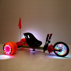 벨로 모빌 페달 자전거 성인용 누워서 타는 LED 역삼륜 라이딩, 강화버전 12인치 핑크, 1개