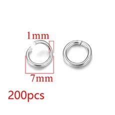 100-200 개/몫 Diy 쥬얼리에 대 한 3/4/5/6/7/8/10mm 스테인레스 스틸 골드 도금 점프 링 커넥터 액세서리, 11 Steel 7mm200pcs