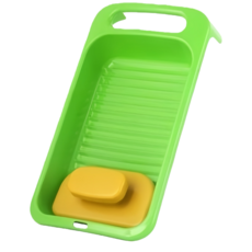迷你塑料洗衣板，手洗搓衣板，兒童洗衣板，輕巧耐用，方便攜帶, 小鱷魚綠色, 1個