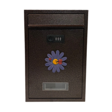 密碼鎖信箱 21.5x8.5x32cm 波斯花信箱, 密碼鎖銅咖-紫波斯