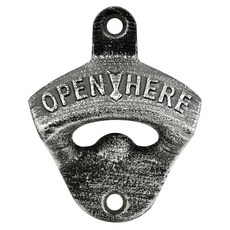 Luwanburg 50피스 병따개 벽 마운트 벌크 맥주 오프너 블랙 주철 나무 보드 포스트 테이블용, 앤틱 실버, 1