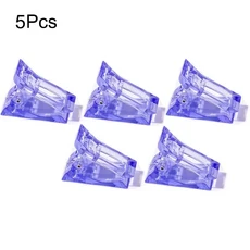 5/10Pcs 아크릴 네일 클립 손가락 손톱 확장 LED 빌더 클램프 빠른 건물 양식 매니큐어 아트 도구, 02 5Pcs-Blue