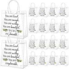 Dansydaisy 손잡이가 달린 기독교 선물 가방 20개 You Are Loved Enough 동기 부여 인용문 투명 PVC 캔디 간식 토트 백 자매 엄마 친구 크리스마스, 사랑받고 있습니다. 당신은 충분합니다