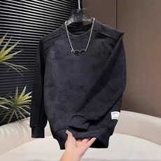 투니스 트렌디 심플 레터링 긴소매 라운드넥 맨투맨 티셔츠