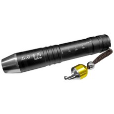 三光源手電筒 礦石水晶檢測 珠寶鑑定 驗鈔 紫光燈 強光 玉石燈, 黑色, 1個