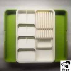 貝貝 抽屜收納盒 餐具/刀叉/文具/工具收納 廚房/桌面分類整理盒 優選分格置物盒組合, 抽拉白色刀架組合白2, 1個