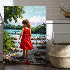 귀여운 감성 그림 액자 일러스트 캔버스 거실 아이방 벽 꾸미기 액자, 귀여운아이1