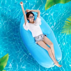 급속공기주입 에어매트 빈백 쇼파 대형튜브 비치침대 에어배드 물놀이용품, 그린