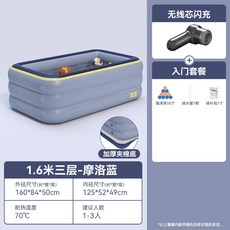 家庭泳池 兒童泳池 充氣泳池 折疊泳池-多功能嬰兒寶寶家用游泳洗澡戲水池, 1.6米三層-入門-無線, 1個