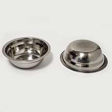 스텐 밥그릇 물그릇 반려동물 강아지 고양이 식기 14cm 2p, 2개, 실버 스텐밥그릇