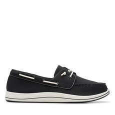 Clarks 여성용 애슬레저 보트 슈즈 블랙 텍스타일 11 넓은 발볼